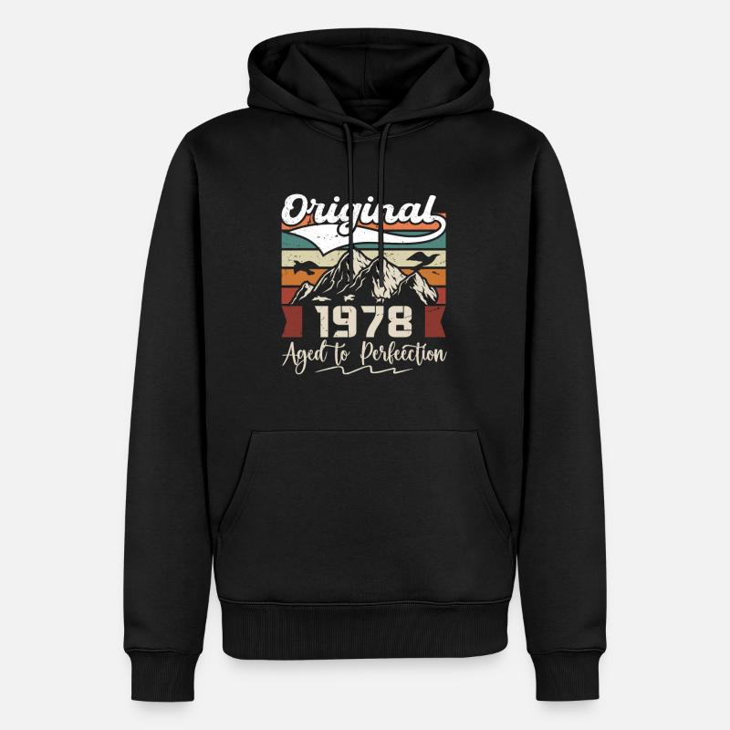 1978 - Cadeau né en 1978 - Sweat à capuche Premium bio Homme - noir