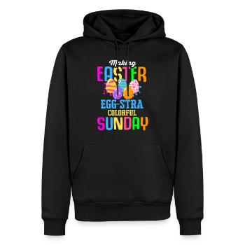 Easter Colorful Egg Dye Rabbit Egg Hunt - Men’s Premium Organic Hoodie - black - Front - Nico (187cm)