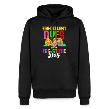 Ostern Bunte Eier färben Kaninchen Eierjagd - Männer Premium Bio Hoodie - Schwarz - Vorne - Nico (187cm)