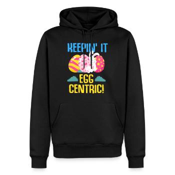 Ostern Kaninchen Osterhase Blumen Eier - Männer Premium Bio Hoodie - Schwarz - Vorne - Nico (187cm)