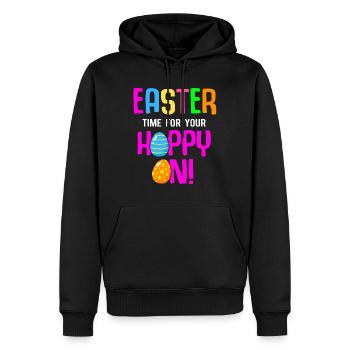 Ostern Kaninchen Osterhase Blumen Eier - Männer Premium Bio Hoodie - Schwarz - Vorne - Nico (187cm)