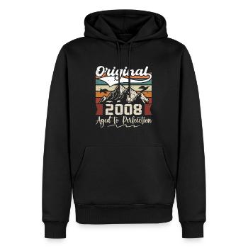 2008 - Geschenk geboren im Jahr 2008 - Männer Premium Bio Hoodie - Schwarz - Vorne - Nico (187cm)