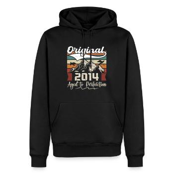 2014 - Geschenk geboren im Jahr 2014 - Männer Premium Bio Hoodie - Schwarz - Vorne - Nico (187cm)