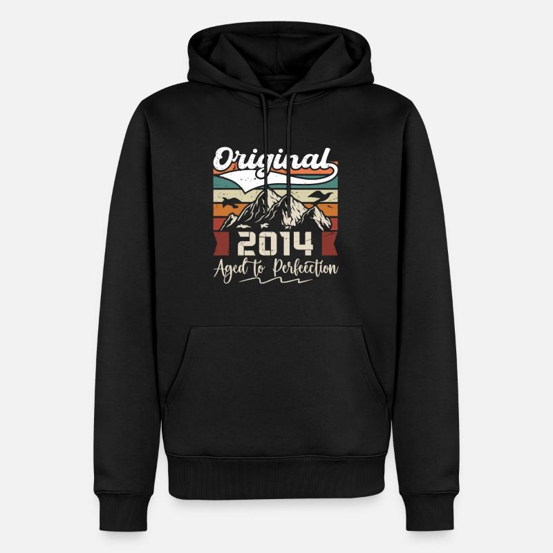 2014 - Cadeau né en 2014 - Sweat à capuche Premium bio Homme - noir