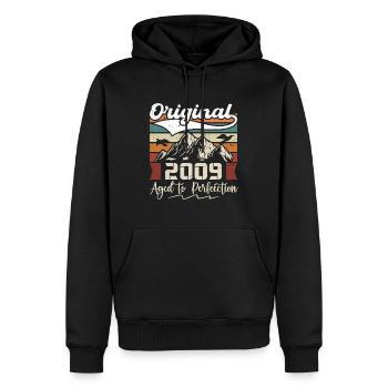 2009 - Geschenk geboren im Jahr 2009 - Männer Premium Bio Hoodie - Schwarz - Vorne - Nico (187cm)