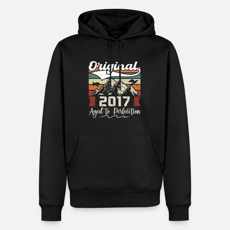 2017 - Cadeau né en 2017 - Sweat à capuche Premium bio Homme - noir
