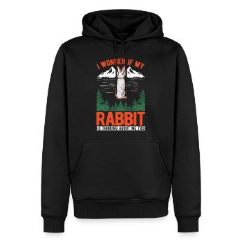 Lapin lapin lapin lapin - Sweat à capuche Premium bio Homme - noir - Devant - Nico (187cm)