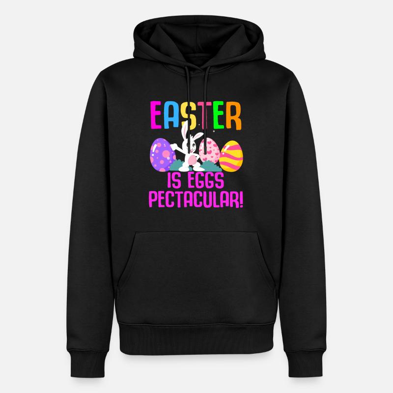 Easter Rabbit Easter Flowers Eggs - Men’s Premium Organic Hoodie - black