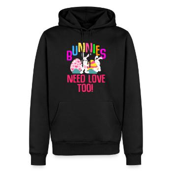 Ostern Kaninchen Osterhase Blumen Eier - Männer Premium Bio Hoodie - Schwarz - Vorne - Nico (187cm)