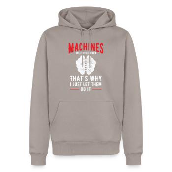 Apprentissage automatique Intelligence artificielle - Sweat à capuche Premium bio Homme - taupe - Devant - Nico (187cm)