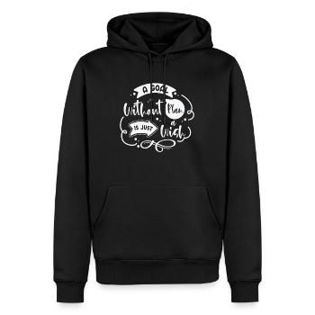 Plan d’objectif Sagesse Citations Typographie Citations de vie - Sweat à capuche Premium bio Homme - noir - Devant - Nico (187cm)