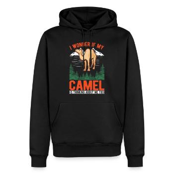 Kamel Geschenk Dromedar Camel Großkamel - Männer Premium Bio Hoodie - Schwarz - Vorne - Nico (187cm)