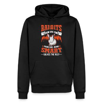 Lapin lapin lapin lapin - Sweat à capuche Premium bio Homme - noir - Devant - Nico (187cm)