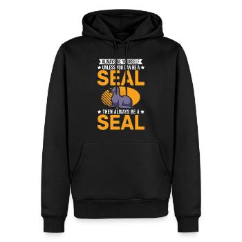 Cadeau de phoque Lion de mer Phoque Lion de mer - Sweat à capuche Premium bio Homme - noir - Devant - Nico (187cm)