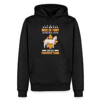 My Welsh pony and I are the perfect team - Men’s Premium Organic Hoodie - black - Front - Nico (187cm)