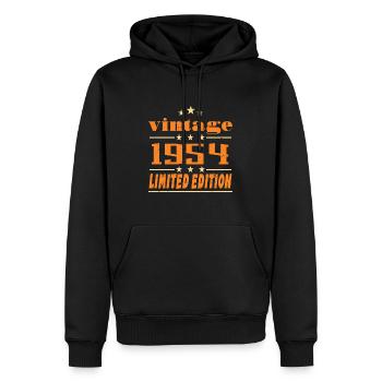 1954 Vintage Retro Birthday Bday Gift 1954 - Sweat à capuche Premium bio Homme - noir - Devant - Nico (187cm)