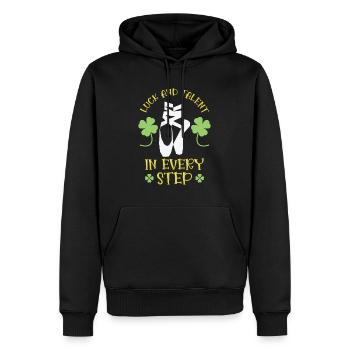 Ballet de la Saint-Patrick Danseur Shamrock Clover - Sweat à capuche Premium bio Homme - noir - Devant - Nico (187cm)