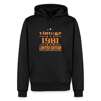 1981 Vintage Retro Birthday Bday Gift 1981 - Sweat à capuche Premium bio Homme - noir - Devant - Nico (187cm)