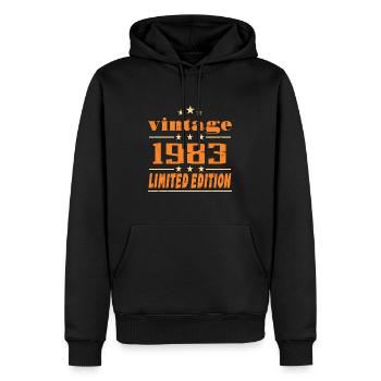 1983 Vintage Retro Birthday Bday Gift 1983 - Sweat à capuche Premium bio Homme - noir - Devant - Nico (187cm)