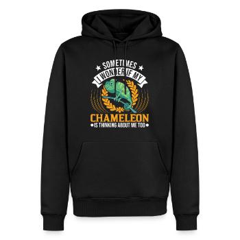 Caméléon Cadeau Caméléon - Sweat à capuche Premium bio Homme - noir - Devant - Nico (187cm)