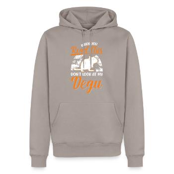 Degu Gift Shrub Rat Forest Degu - Men’s Premium Organic Hoodie - taupe - Front - Nico (187cm)