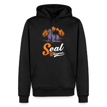 Robbenflüsterer Seerobbe Robbe Seehund - Männer Premium Bio Hoodie - Schwarz - Vorne - Nico (187cm)