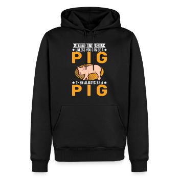 Porc Cadeau Agriculteur Cochon - Sweat à capuche Premium bio Homme - noir - Devant - Nico (187cm)