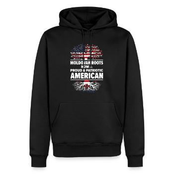 Geboren Moldawisch Moldawien Amerikanisch USA - Männer Premium Bio Hoodie - Schwarz - Vorne - Nico (187cm)