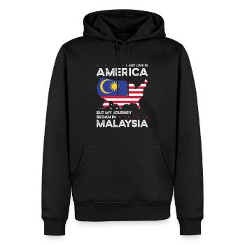 Geboren malaysisch Malaysia amerikanisch USA - Männer Premium Bio Hoodie - Schwarz - Vorne - Nico (187cm)
