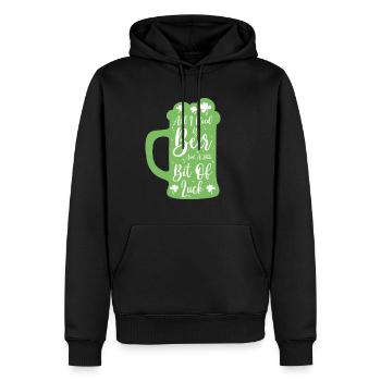 Fête de la Saint-Patrick Bière Trèfle Feuille Bonheur - Sweat à capuche Premium bio Homme - noir - Devant - Nico (187cm)