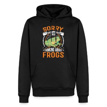 Grenouille cadeau Rainette - Sweat à capuche Premium bio Homme - noir - Devant - Nico (187cm)