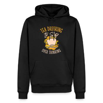 Tea Overthinking Tea Lover Teetasse Overthinker - Männer Premium Bio Hoodie - Schwarz - Vorne - Nico (187cm)