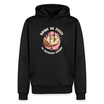 Hérisson Mignon Animal Affamé Hérisson Propriétaire - Sweat à capuche Premium bio Homme - noir - Devant - Nico (187cm)