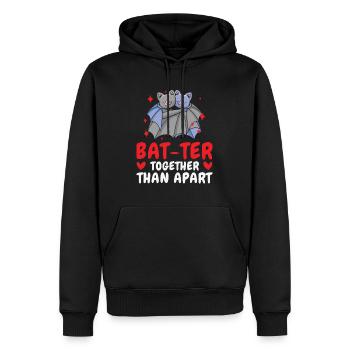 Câlin de la Saint-Valentin Paire de chauves-souris mignonnes - Sweat à capuche Premium bio Homme - noir - Devant - Nico (187cm)