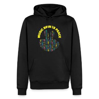 Friedensliebhaber Musik Noten Musiker - Männer Premium Bio Hoodie - Schwarz - Vorne - Nico (187cm)