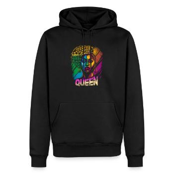Juneteenth BLM Schwarz Stolz Frau Stark Schwarze - Männer Premium Bio Hoodie - Schwarz - Vorne - Nico (187cm)