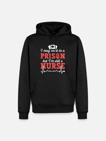 Infirmière infirmière en prison - Sweat à capuche Premium bio Homme - noir