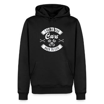 Mécanicien automobile Réparation de moteur de voiture - Sweat à capuche Premium bio Homme - noir - Devant - Nico (187cm)