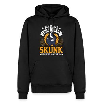 Cadeau Skunk - Sweat à capuche Premium bio Homme - noir - Devant - Nico (187cm)