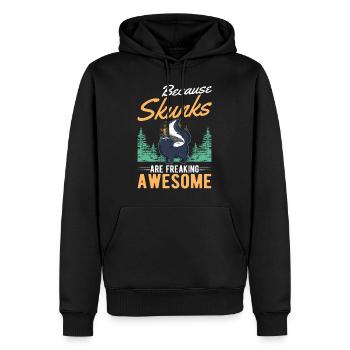 Parce que les mouffettes sont des mouffettes géniales - Sweat à capuche Premium bio Homme - noir - Devant - Nico (187cm)