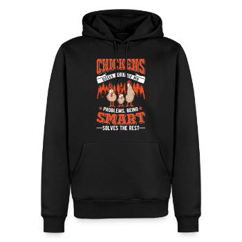 Hühner Hühnerzucht Hühnchen Landwirt - Männer Premium Bio Hoodie - Schwarz - Vorne - Nico (187cm)