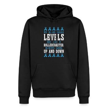 Diabetische Bauchspeicheldrüse - Männer Premium Bio Hoodie - Schwarz - Vorne - Nico (187cm)