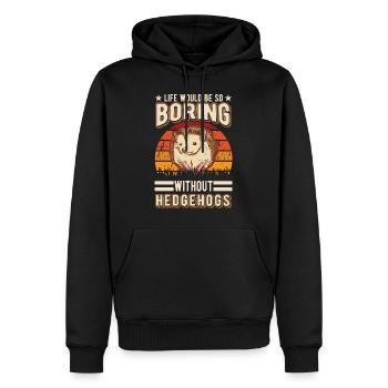 Hérisson Cadeau Stacheligel - Sweat à capuche Premium bio Homme - noir - Devant - Nico (187cm)