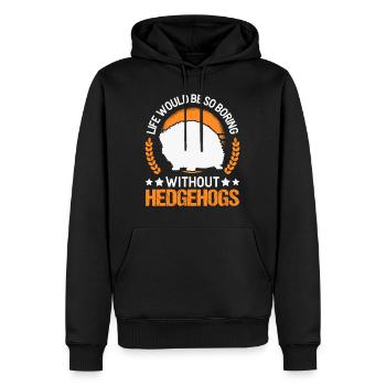 Hedgehog Gift Stacheligel - Men’s Premium Organic Hoodie - black - Front - Nico (187cm)