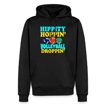 Ostern Volleyball Hase Ferien Kaninchen Sport - Männer Premium Bio Hoodie - Schwarz - Vorne - Nico (187cm)
