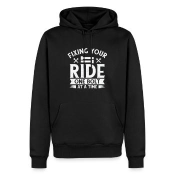 Mécanicien automobile Réparation de moteur de voiture - Sweat à capuche Premium bio Homme - noir - Devant - Nico (187cm)