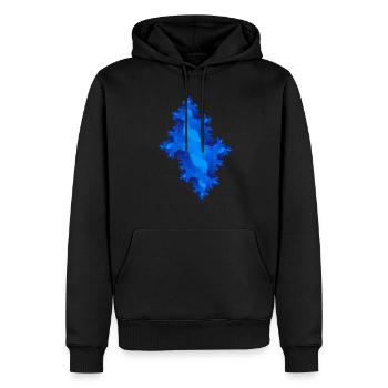 fraktal blau - Männer Premium Bio Hoodie - Schwarz - Vorne - Nico (187cm)