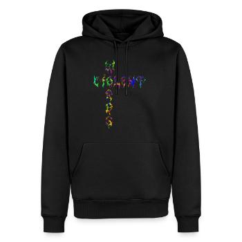 Paroles violentes - Sweat à capuche Premium bio Homme - noir - Devant - Nico (187cm)