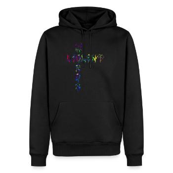 Paroles violentes - Sweat à capuche Premium bio Homme - noir - Devant - Nico (187cm)