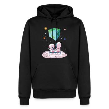 The earth is a cube - Men’s Premium Organic Hoodie - black - Front - Nico (187cm)